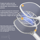 Raquete Mata Mosquito E Moscas Com Ions De Atração Original