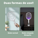 Raquete Mata Mosquito E Moscas Com Ions De Atração Original