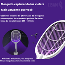 Raquete Mata Mosquito E Moscas Com Ions De Atração Original